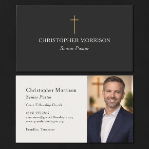 Tarjeta De Visita Foto de pastor de iglesia moderna