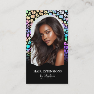 Tarjeta De Visita Foto de peluquería de lujo con extensiones de cabe