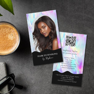 Tarjeta De Visita Foto de peluquería de lujo con extensiones de cabe