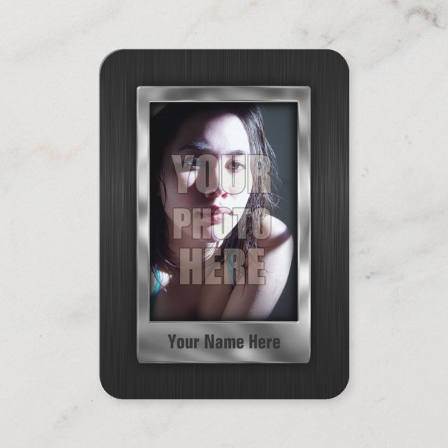 Tarjeta De Visita Foto de perfil de código QR del Personalizado Meta (Anverso)