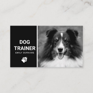 Tarjeta De Visita Foto de perro lindo y esponjoso Entrenador de perr
