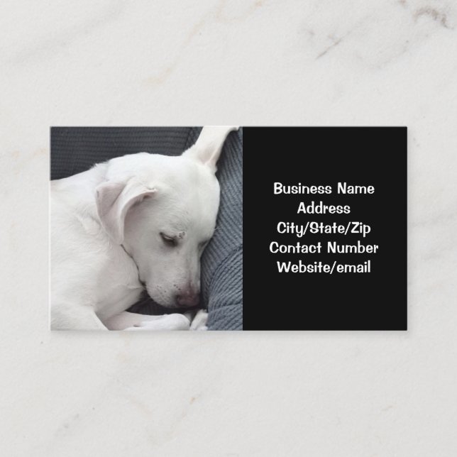 Tarjeta De Visita Foto de perro llorando negro y blanco (Anverso)
