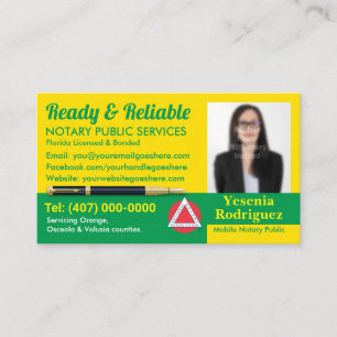 Tarjeta De Visita Foto de Personalizable público de notario móvil