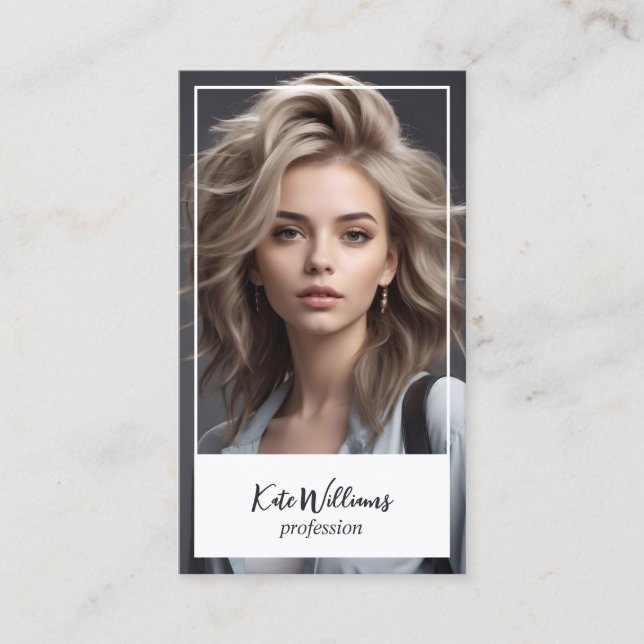 Tarjeta De Visita Foto de Personalizado de captura de cabeza y códig (Anverso)