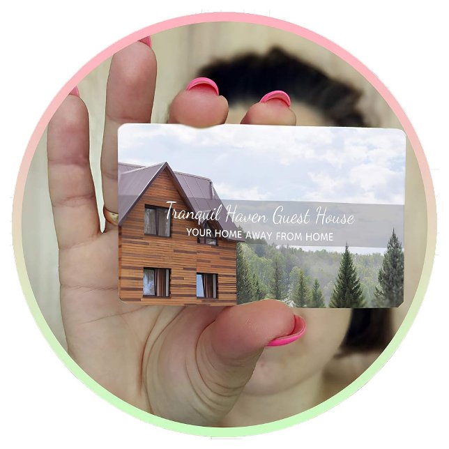 Tarjeta De Visita Foto de Personalizado de la casa de huéspedes (Guest House Business Cards)