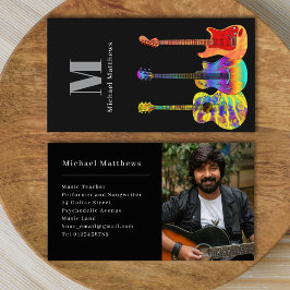 Tarjeta De Visita Foto de Personalizado de profesor de música de gui