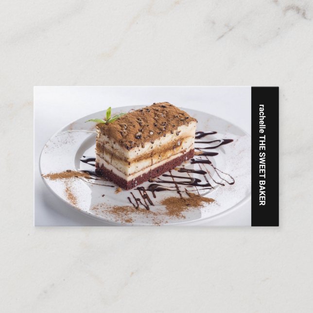 Tarjeta De Visita Foto de personalizado de texto lateral (Anverso)