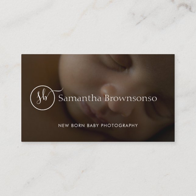 Tarjeta De Visita Foto de personalizado de un recién nacido pediatra (Reverso)