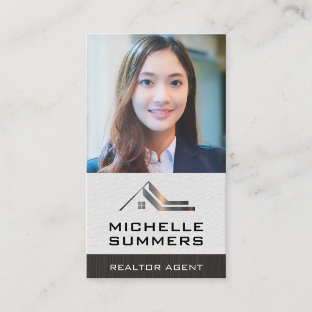 Tarjeta De Visita Foto de personalizado para empresas | Mujer empres (Anverso)