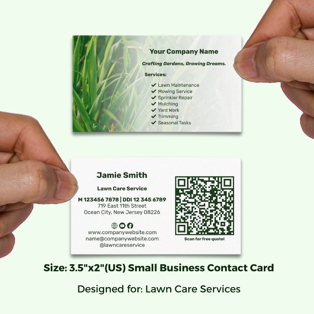 Tarjeta De Visita Foto de Personalizado profesional con paisaje de c (Size: 3.5"x2"(US) Small Business Contact Card
Designed for: Lawn Care Services; Size 3.5x2 Inch (US))