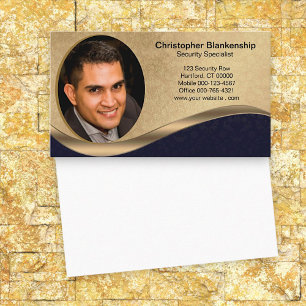 Tarjeta De Visita Foto de Personalizado profesional negro y beige