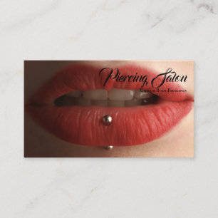 Tarjeta De Visita Foto de piercing en labios rojos negros