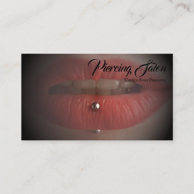 Tarjeta De Visita foto de piercing en los labios (Anverso)