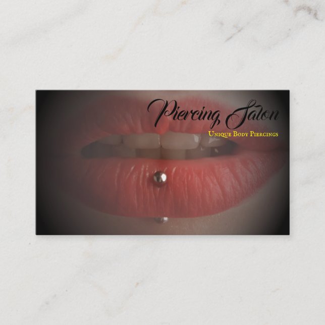 Tarjeta De Visita Foto de Piercing Lips (Anverso)