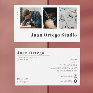 Tarjeta De Visita Foto de piercings tatuonista del artista del tatua