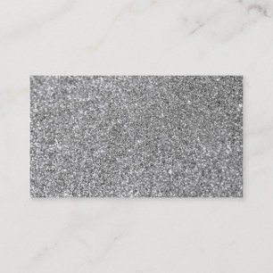Tarjeta De Visita Foto de Purpurina de Plata Faux