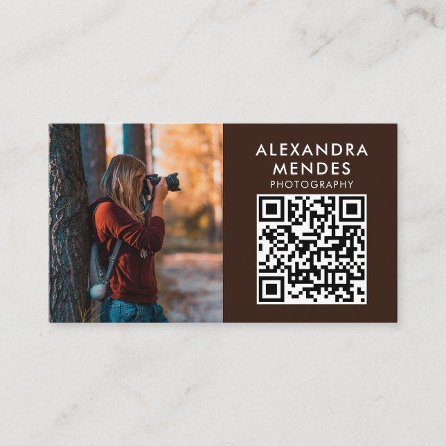 Tarjeta De Visita Foto de QR Code, fotógrafa fotográfica (Anverso)