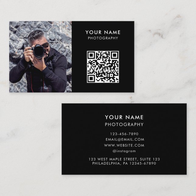 Tarjeta De Visita Foto de QR Code, fotógrafa fotográfica (Anverso / Reverso)