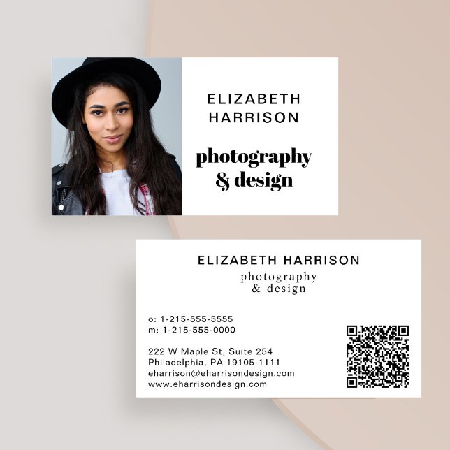 Tarjeta De Visita Foto de QR Code Professional (Input your website address or social media link to create a scannable QR code)