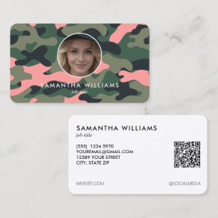 Tarjeta De Visita Foto de QR del Ejército Militar Giratorio