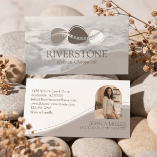 Tarjeta De Visita Foto de quiropráctica de lujo profesional Stone Ri