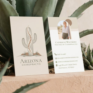 Tarjeta De Visita Foto de Quiropráctico de Espina de Cactus del Desi