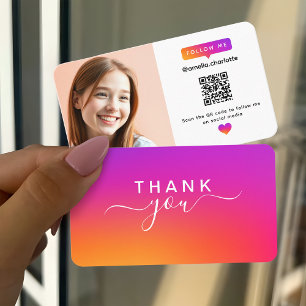 Tarjeta De Visita Foto de redes sociales con código QR moderno