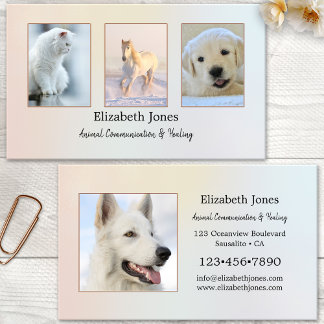 Tarjeta De Visita Foto de sanador animal profesional Pastel