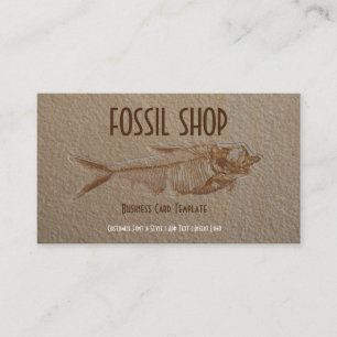 Tarjeta De Visita Foto de Sandstone Fossil de Pescado