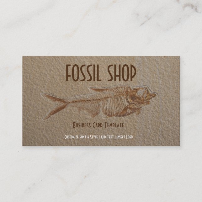 Tarjeta De Visita Foto de Sandstone Fossil de Pescado (Anverso)