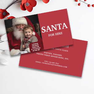 Tarjeta De Visita Foto de Santa Profesional para Contratar
