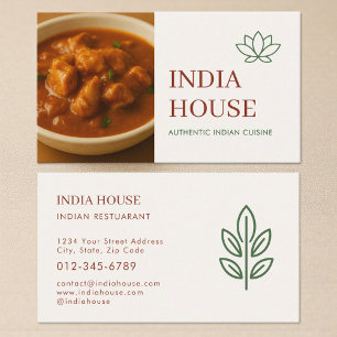 Tarjeta De Visita Foto de servicio de catering de restaurante indio