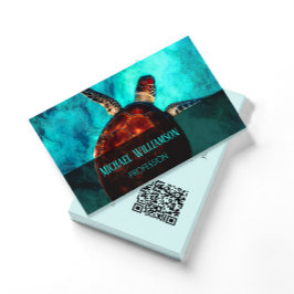 Tarjeta De Visita Foto de tortuga marina de QR Code | Costa