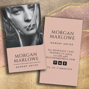 Tarjeta De Visita Foto de un artista moderno de maquillaje Minimalis