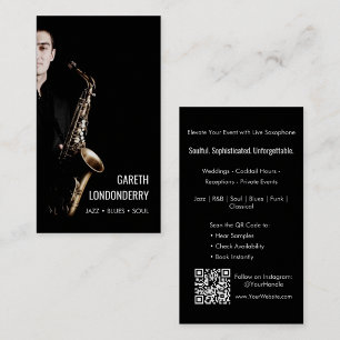 Tarjeta De Visita Foto de un músico saxofonista profesional moderno