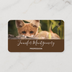 Tarjeta De Visita Foto de un Pequeño Naranja Fox