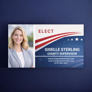 Tarjeta De Visita Foto de votante de supervisor de condado para elec