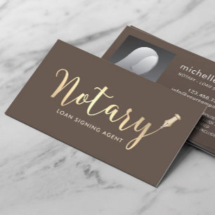 Tarjeta De Visita Foto del agente de firma de préstamos notariales 