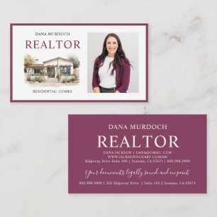 Tarjeta De Visita Foto del Agente Inmobiliario Realtor Moderno