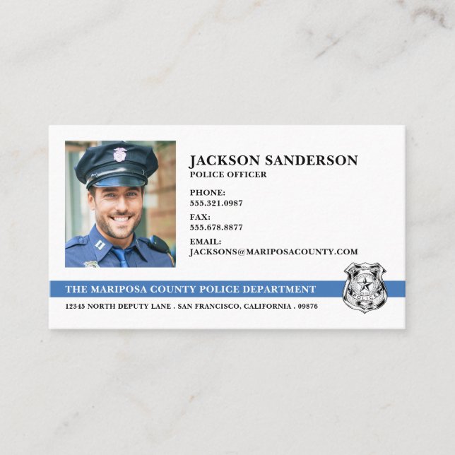 Tarjeta De Visita Foto del Departamento de Policía (Anverso)
