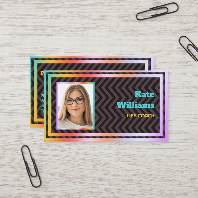 Tarjeta De Visita Foto del entrenador de vida (Anverso/Reverso In Situ)