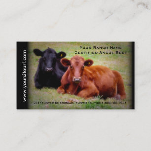 Tarjeta De Visita Foto del ganado de Angus para el rancho o la