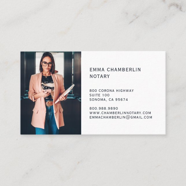 Tarjeta De Visita Foto del Notario Público (Anverso)