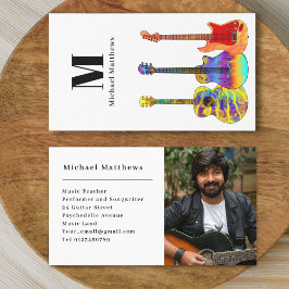 Tarjeta De Visita Foto del Personalizado Guitar Teacher