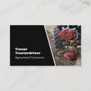Tarjeta De Visita Foto del tractor y del primer del arado