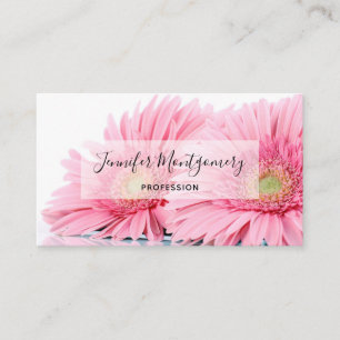Tarjeta De Visita Foto Elegante de Gerbera Rosa Daisies