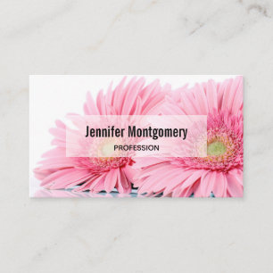 Tarjeta De Visita Foto Elegante de Gerbera Rosa Daisies