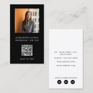 Tarjeta De Visita Foto empresarial moderna Personalizado de código Q