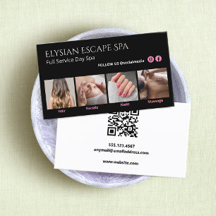 Tarjeta De Visita Foto en Instagram de Black Photo Social Media QR C