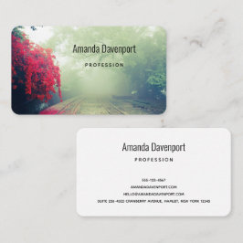 Tarjeta De Visita Foto escénica de Misty Railroad Tracks